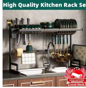 Kitchen Organizer Rack Rak Pinggan Sink Dish Rack Stainless ...