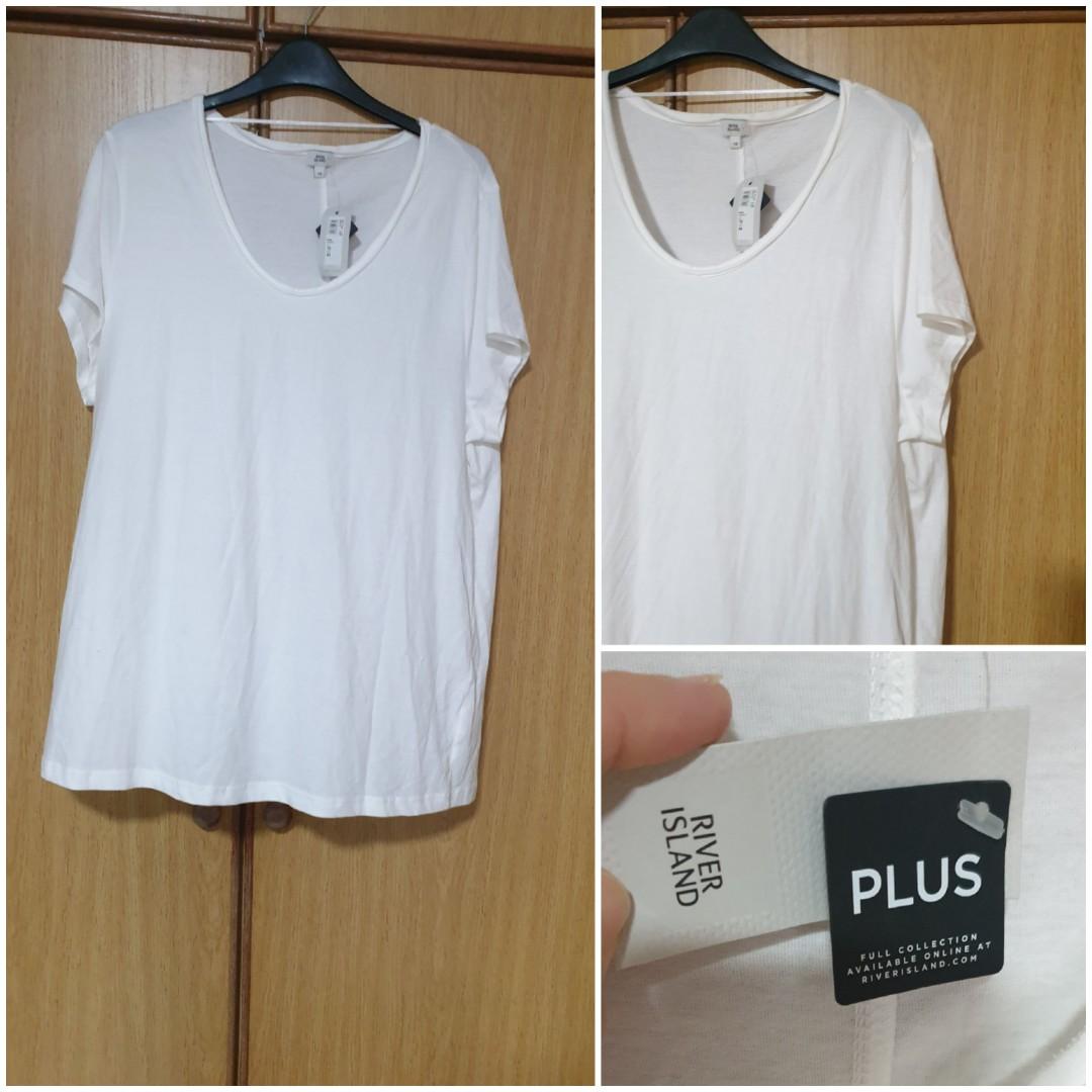 Ladies T shirt top from River Island. New. White. Plus size Women s Fashion Tops Other Tops on Carousell