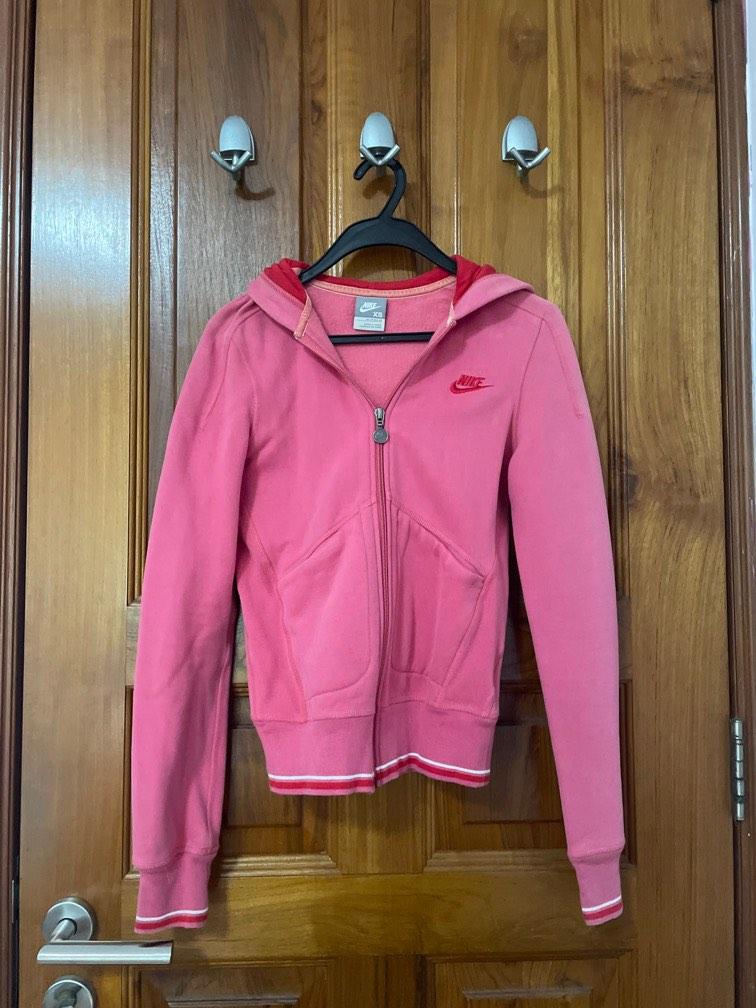 White and pink nike jacket discount
