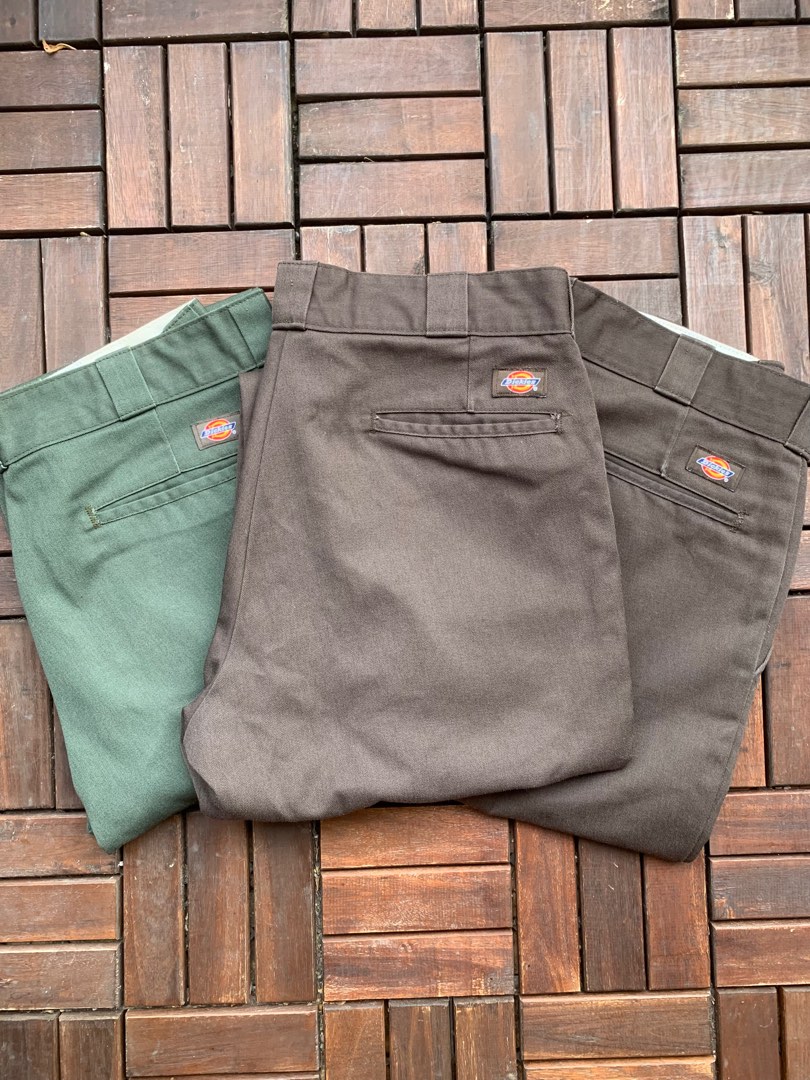 Lot x3 Dickies pants Honduras W34 Brown & Green