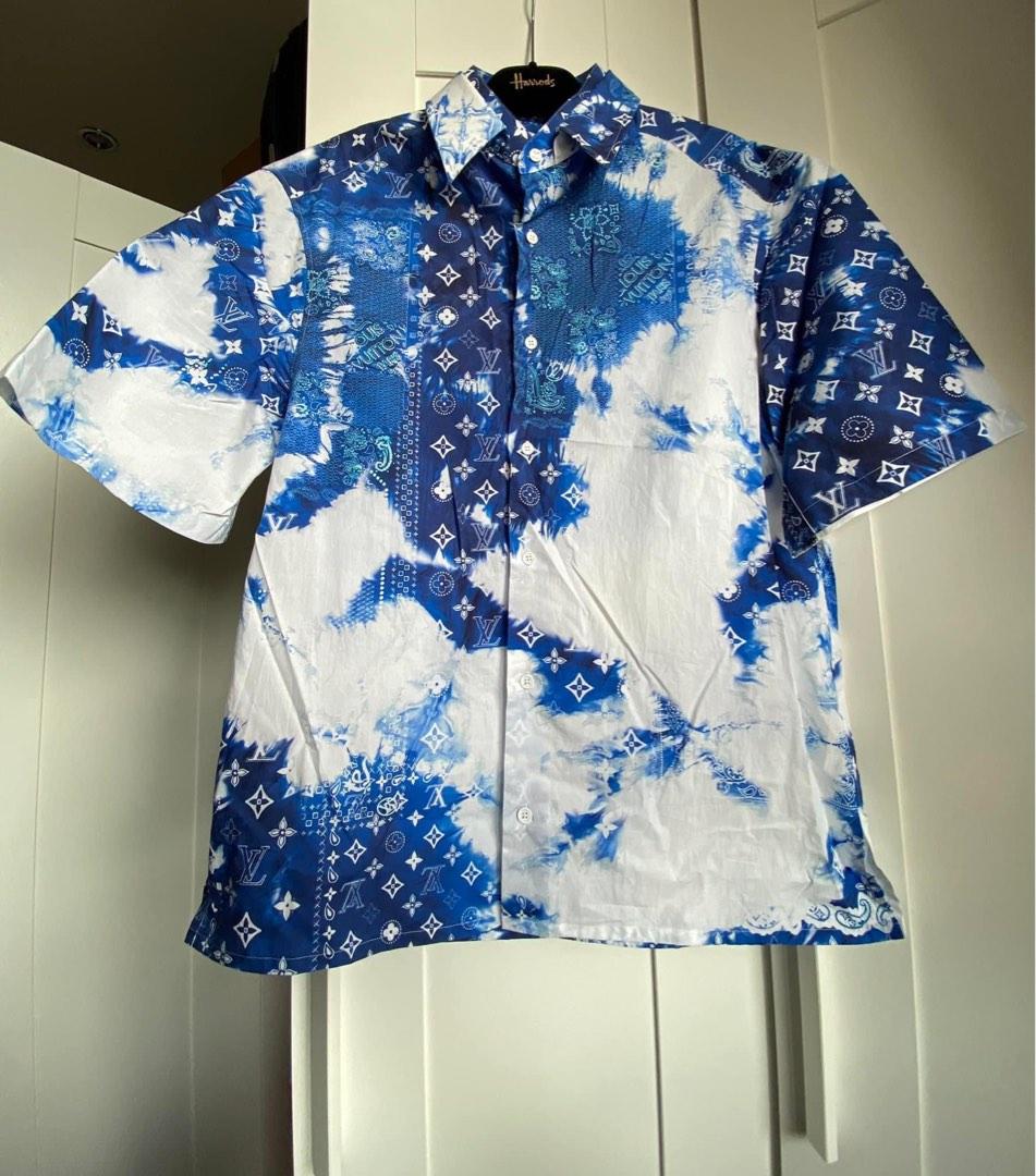 Louis Vuitton Monogram Bandana Short-sleeved Shirt, Blue, L
