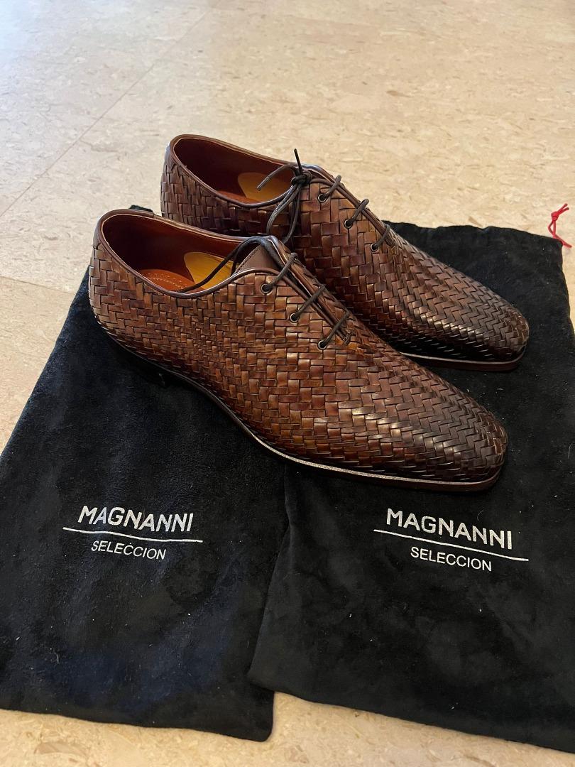 Magnanni Woven Leather Lace Up shoes Brand New