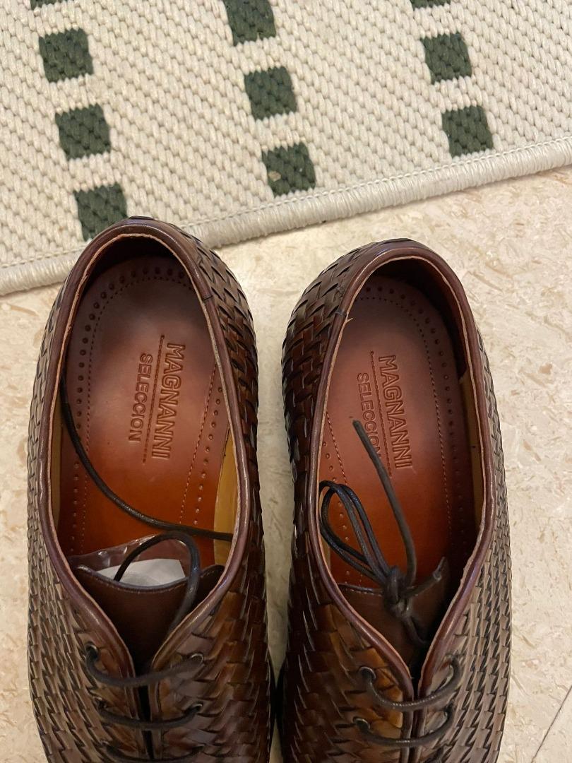 Magnanni Woven Leather Lace Up shoes Brand New