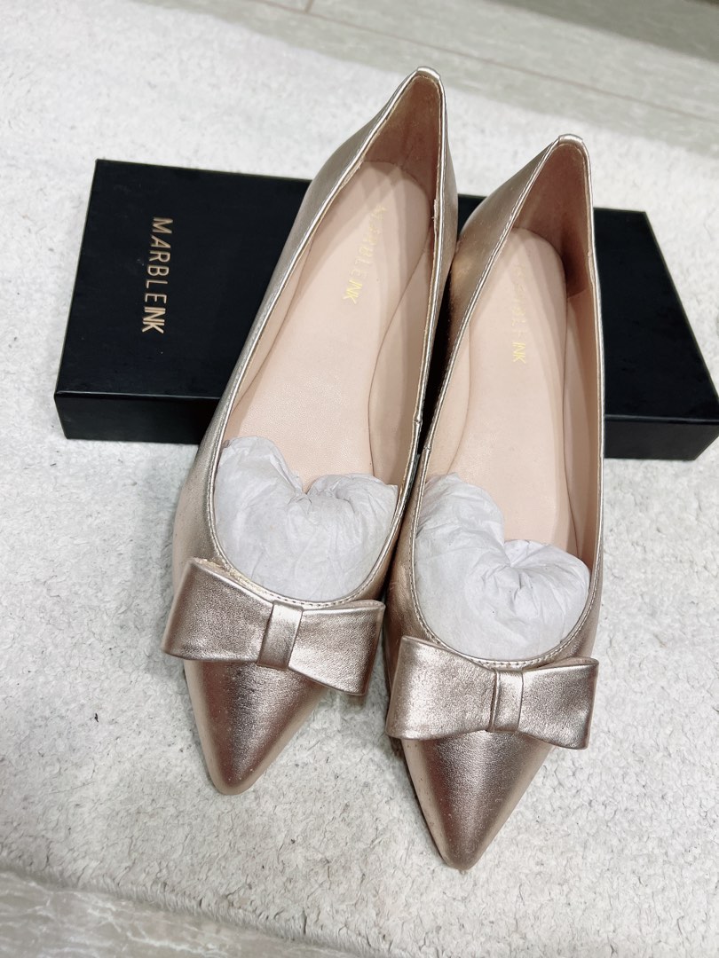 Marble Ink Rose Gold Flats Women s Fashion Footwear Flats on