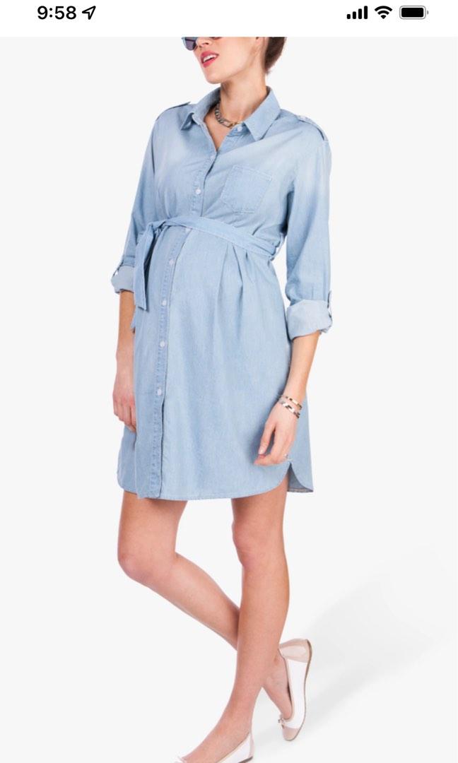 Maternity denim dress, Women's Fashion, Maternity wear on Carousell