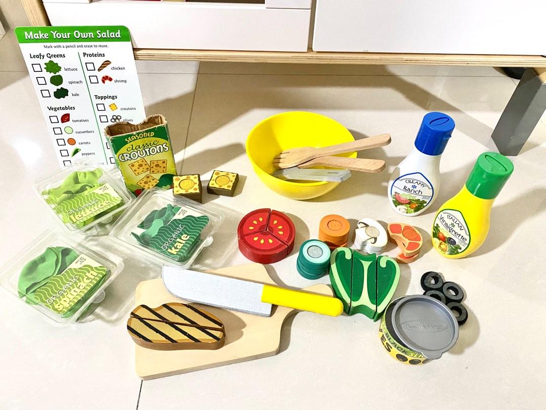 Melissa Doug Slice Toss Salad Set 12 H 16 W 3.5 L 52 Pieces Hobbies Toys Toys Games on Carousell