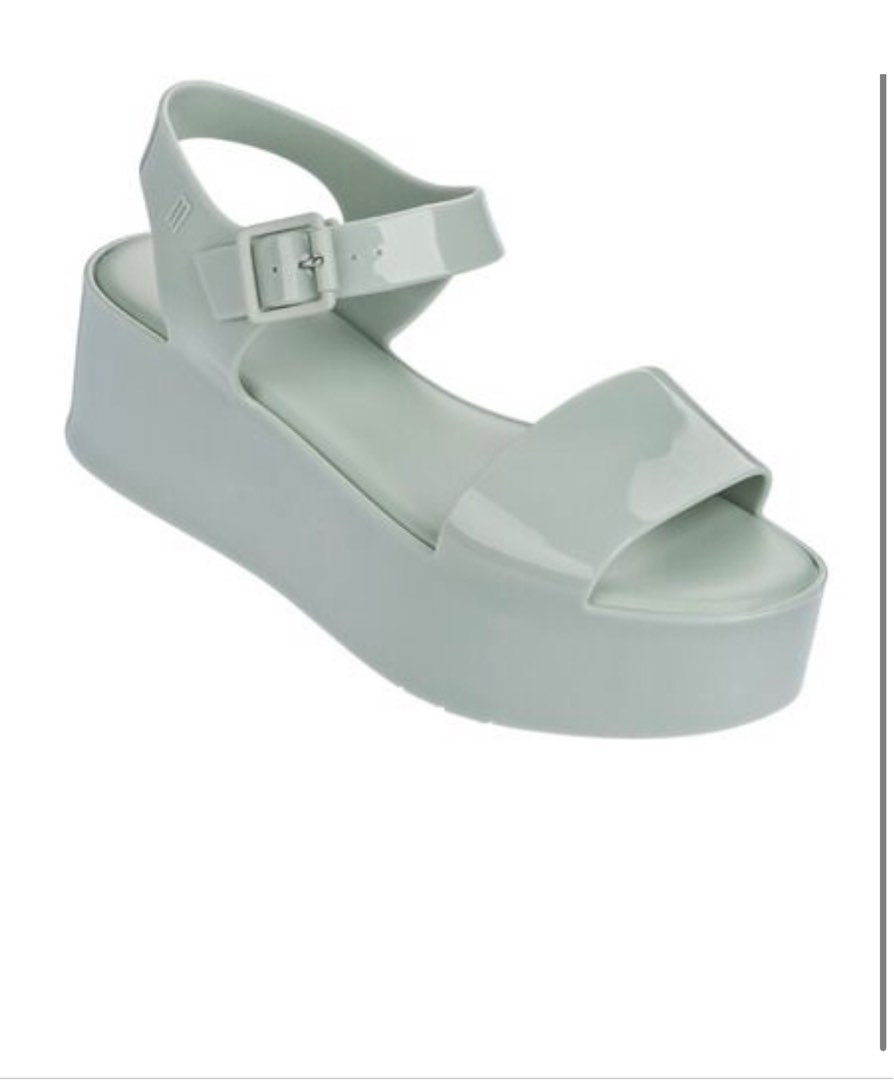 Melissa Platform Jelly Sandals in Light Green, Women's Fashion
