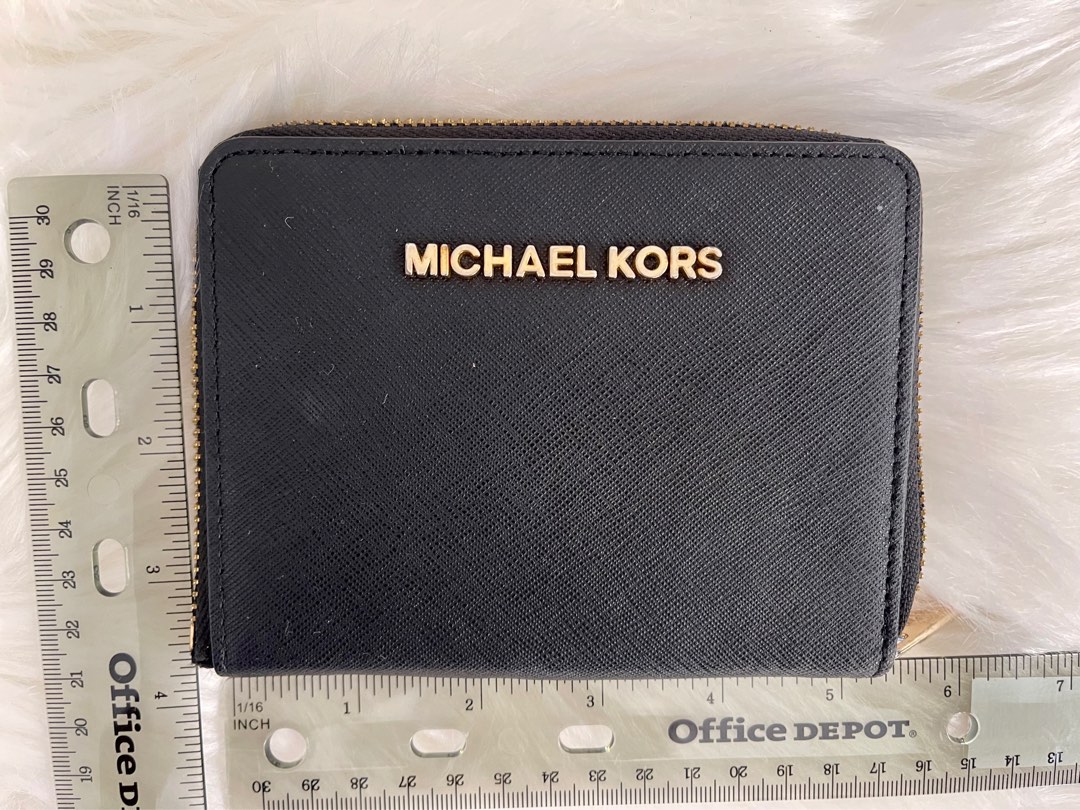 NWT MICHAEL KORS Jet Set Medium Zip Around Leather Card Case Wallet vanilla   eBay
