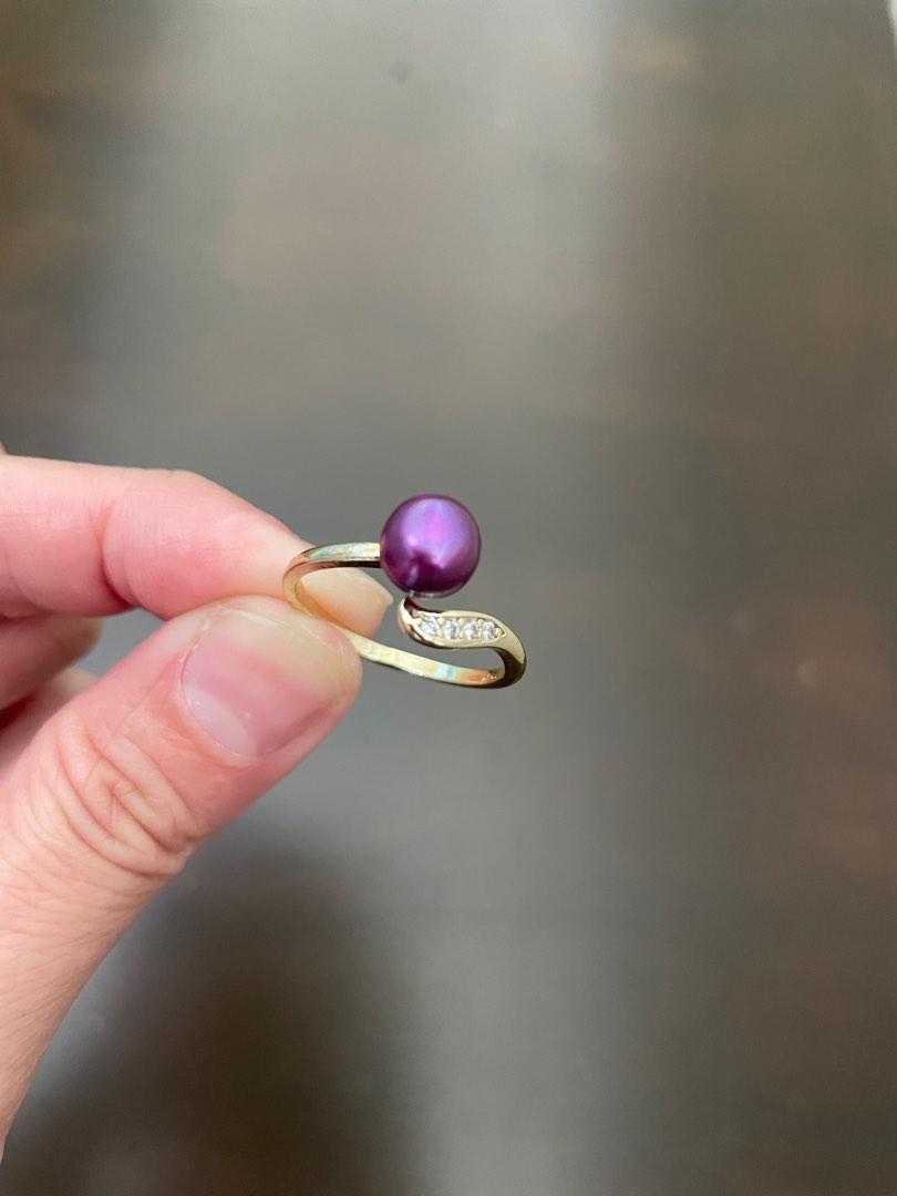 Natural purple pearl ring Women s Fashion Jewelry Organisers