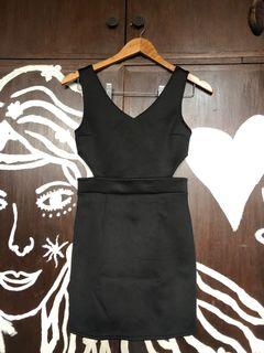 Neoprene Little Black Dress (Backless and Cut Out Details)
