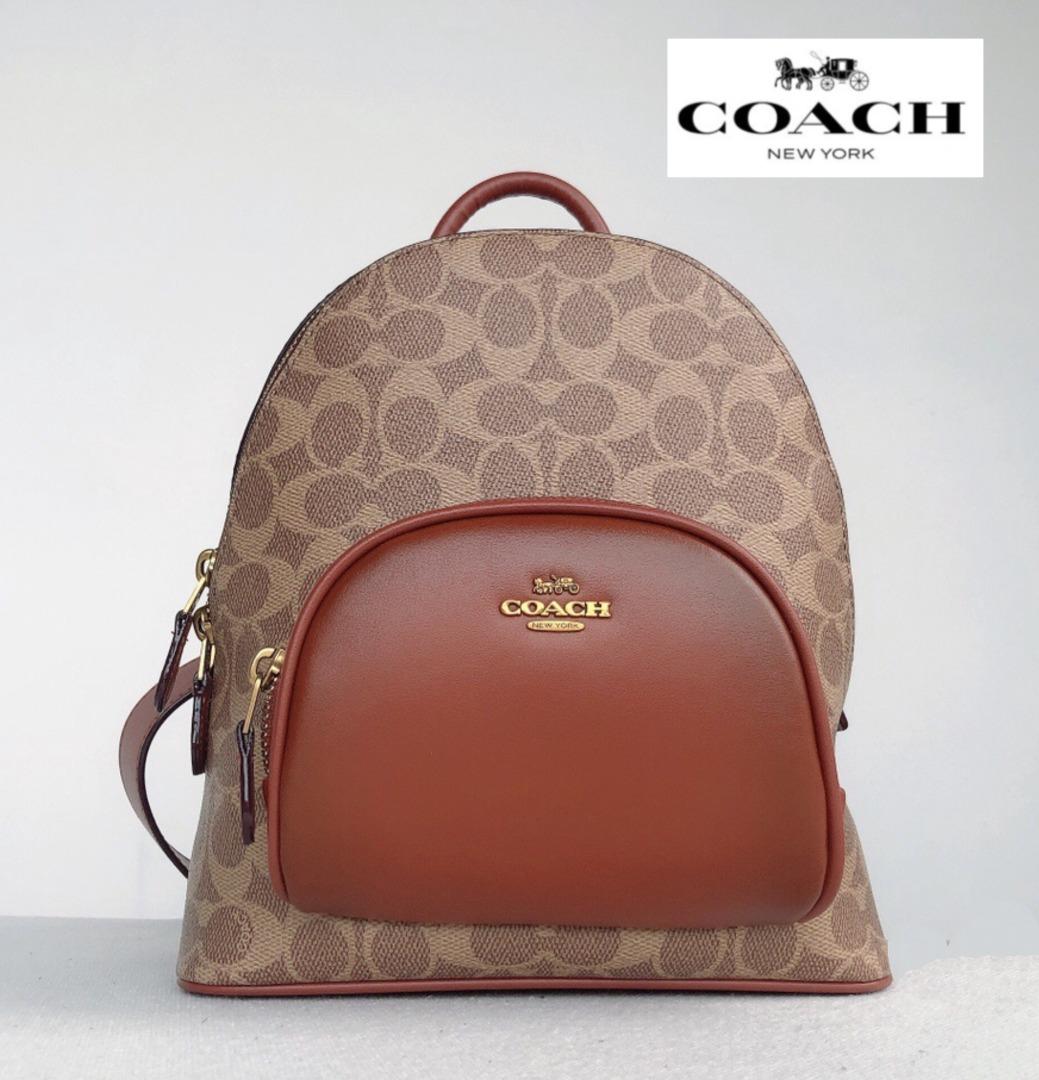 New Coach Original Carrie 23 Backpack cow leather Tan Rust brown