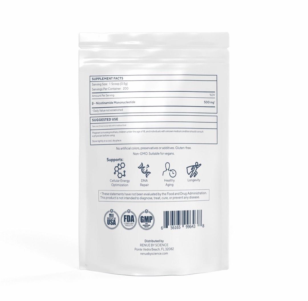 美國直送］NMN 500mg, 200日份量, 粉狀, 包國際快遞, 健康及營養食用品
