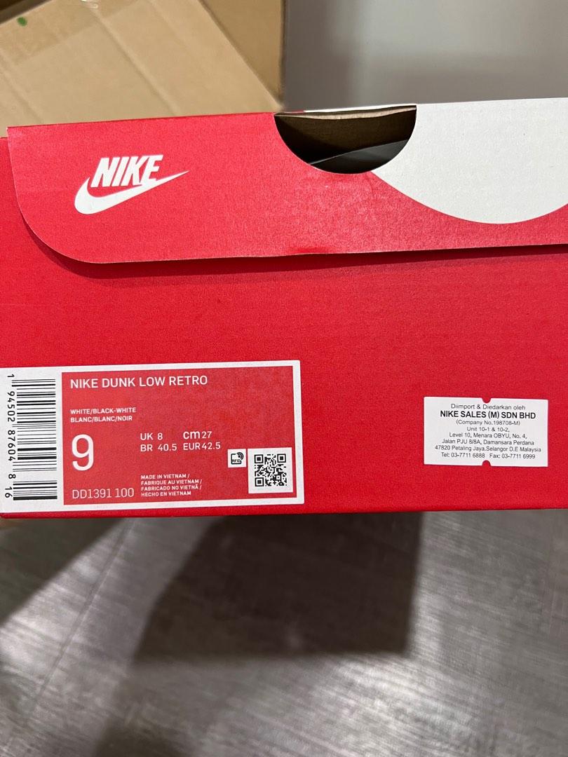 Original New Nike Dunk Low Panda JD RAFFLE, Men