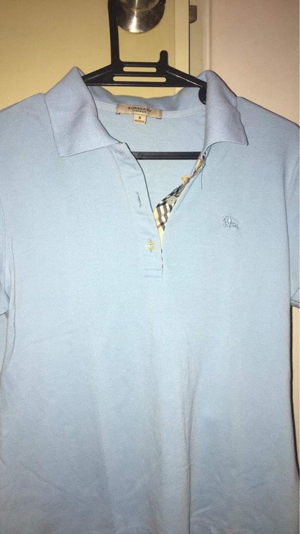 Burberry polo shirt womens silver clearance