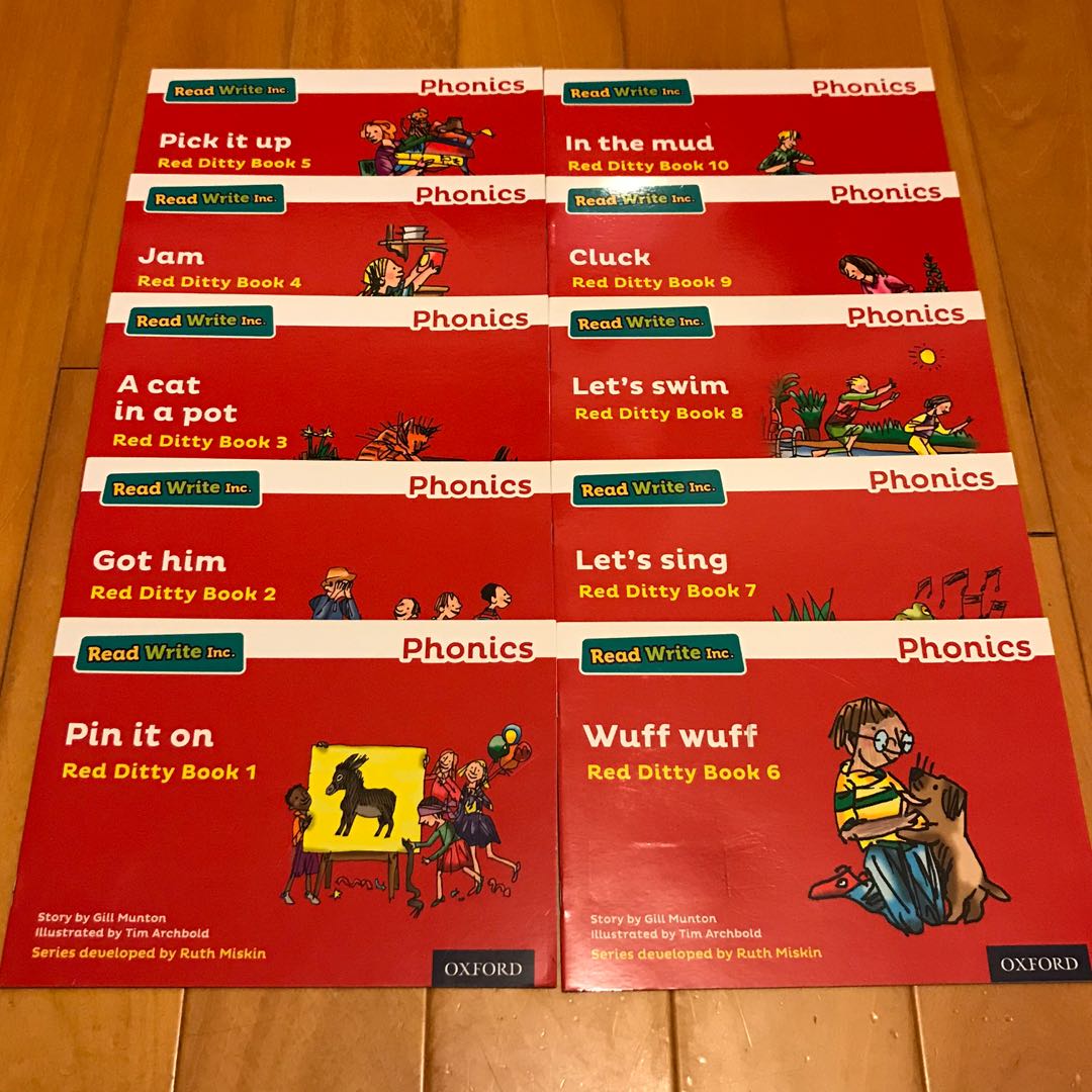 OXFORD Read Write Inc Phonics Red Ditty Book 1 10 Full Set , 興趣及遊戲