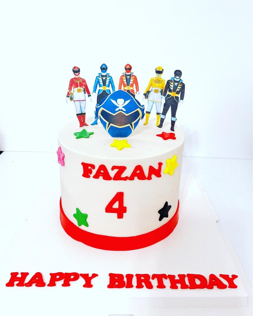 Super Power Ranger Buttercream Cake Singapore/Kids birthday cakes singapore  - White Spatula
