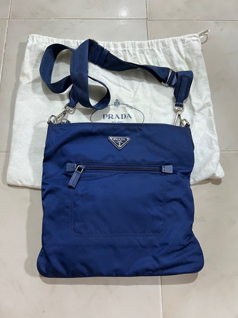 Prada Nylon Messenger bag (Royal Blue), Luxury, Bags & Wallets on Carousell