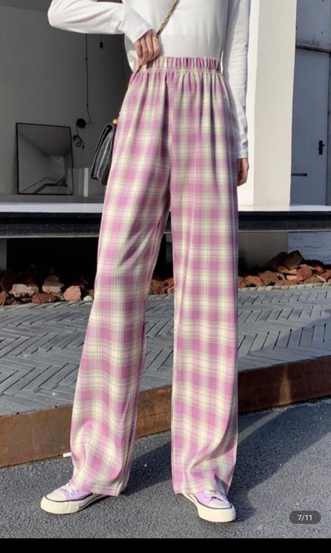 Purple Checkered Pants