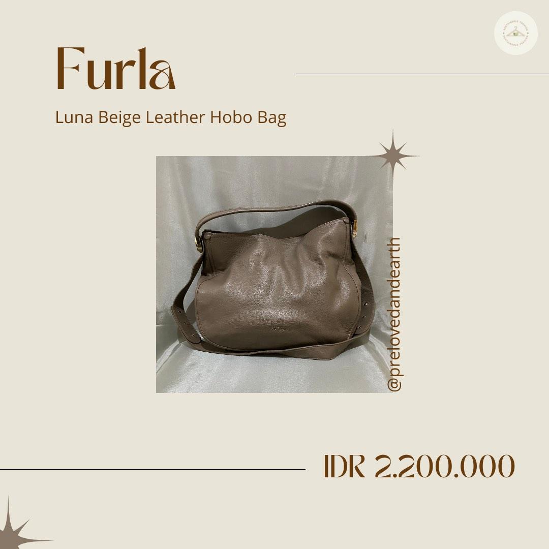 Furla Large Luna Shoulder Leather Hobo Bag