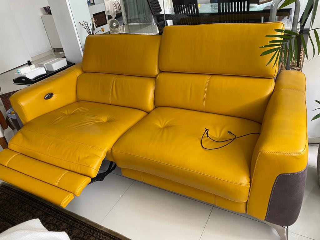 recliner leather sofa bjs 399
