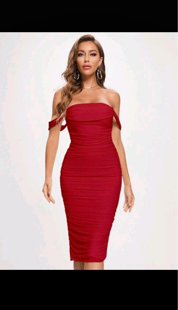 Red strapless on sale cocktail dress