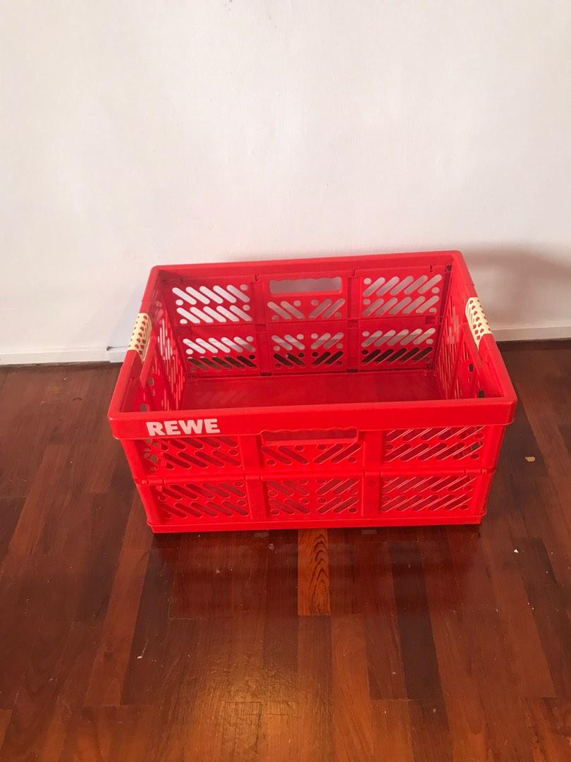 REWE Collapsible Sturdy Hard Plastic Carton / Crate, Furniture & Home ...