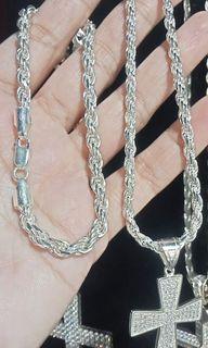 Ropechain necklace and bracelet authentic silver