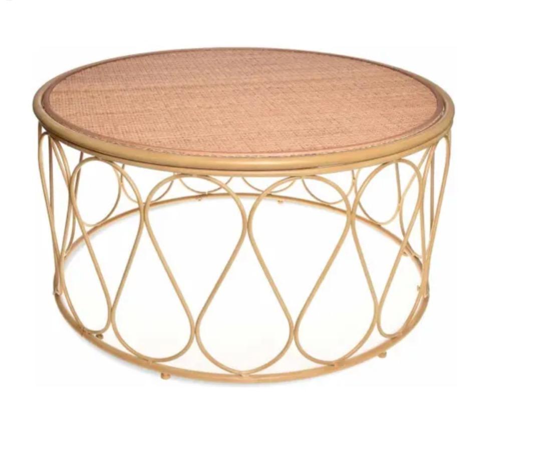 Round Rattan Coffee Table, Furniture & Home Living, Furniture, Tables