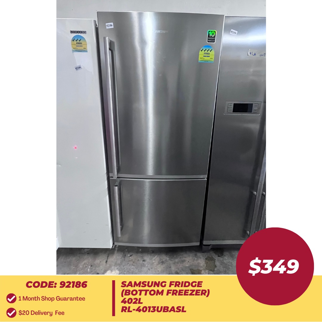 SAMSUNG Fridge (Bottom Freezer) 402L RL4013UBASL (92186), TV & Home