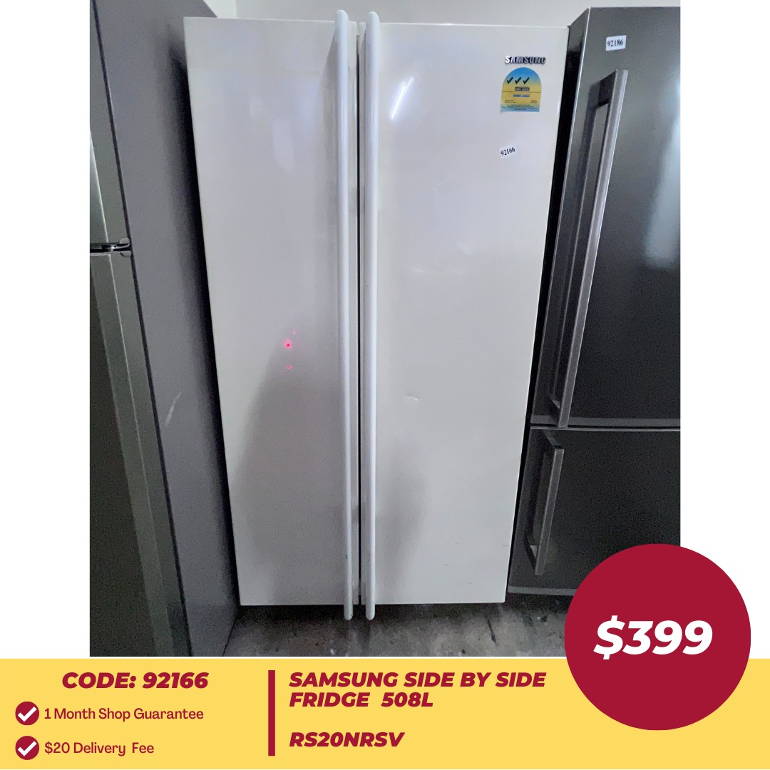 SAMSUNG Side by Side Fridge 508L RS20NRSV (92166), TV & Home Appliances
