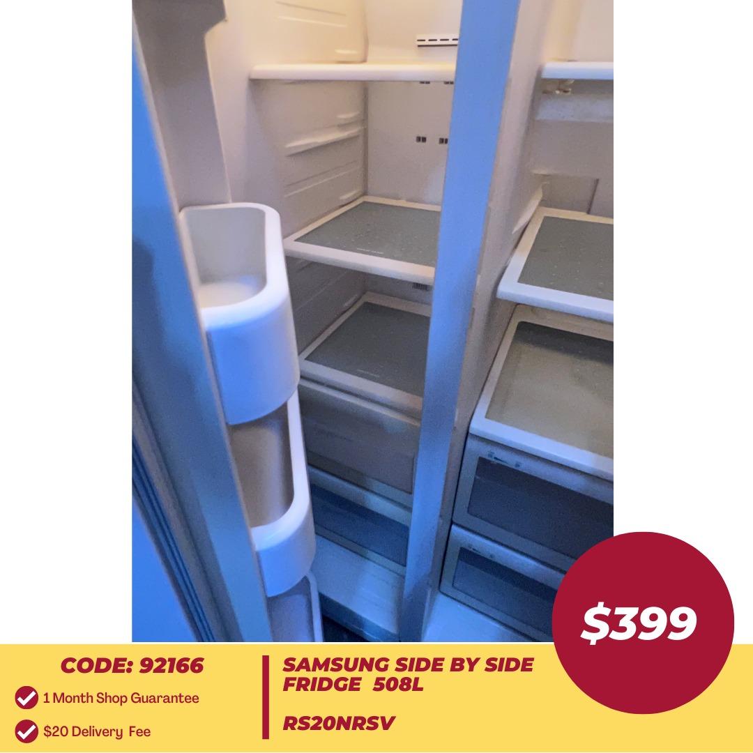 SAMSUNG Side by Side Fridge 508L RS20NRSV (92166), TV & Home Appliances