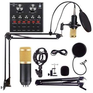 Set Condenser Microphone with V8 Audio Sound Card
Best for home recording studio
YouTube live streaming video