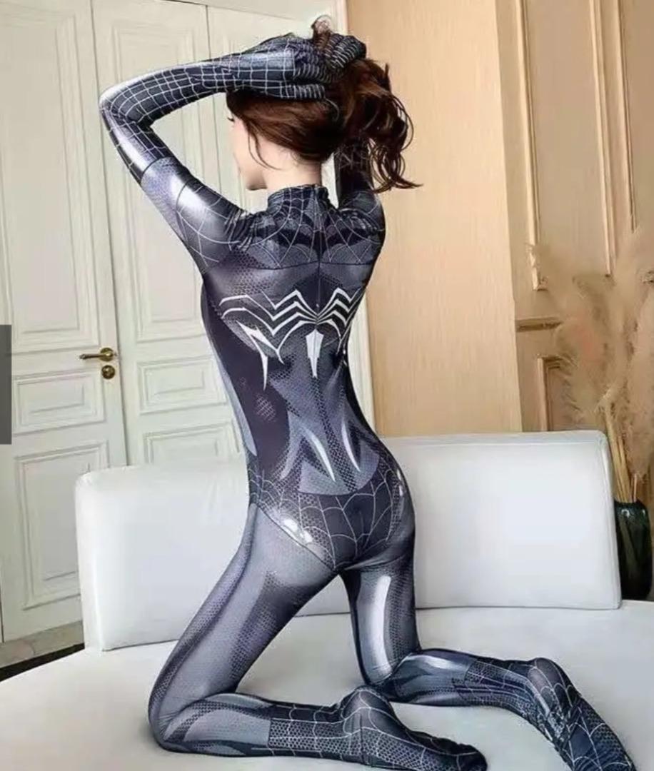 SG stock]Cosplay Spider Bodysuit Zentai Suit Woman Jumpsuit Super