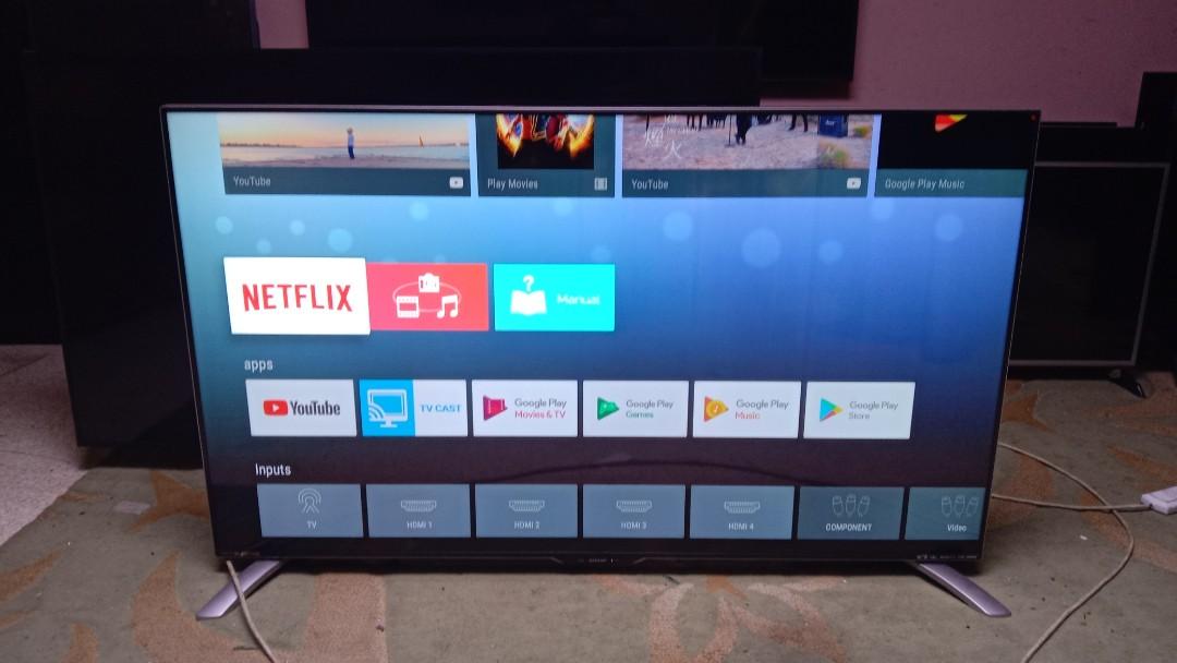 Sharp 60 inch Android 4K UHD smart TV very good condition, TV ...