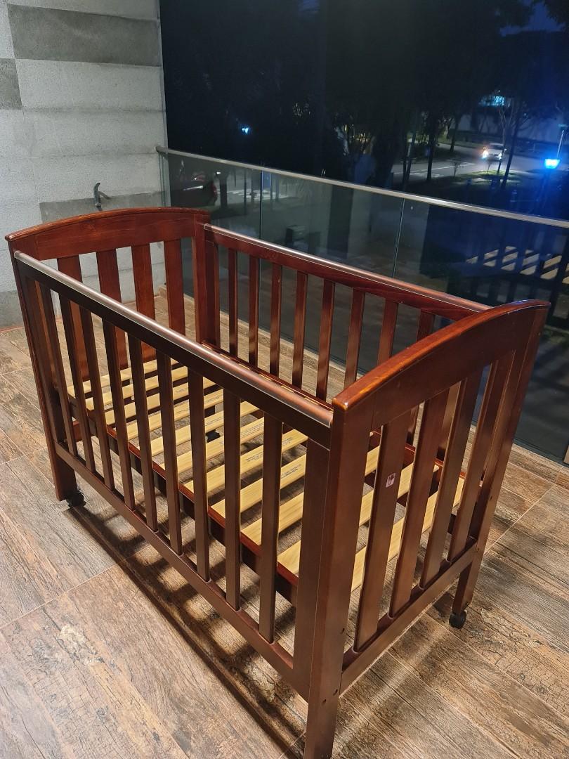 Solid wood baby cot, Babies & Kids, Baby Nursery & Kids Furniture, Cots