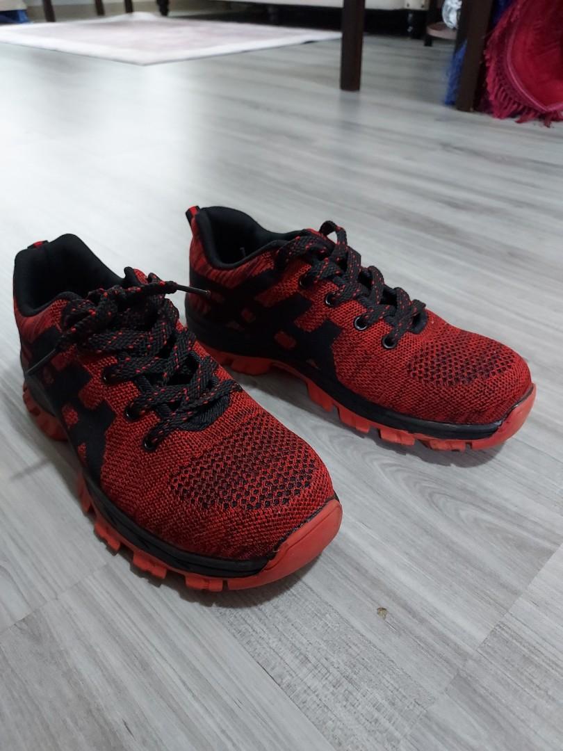 Steel toe sneakers red, Men's Fashion 