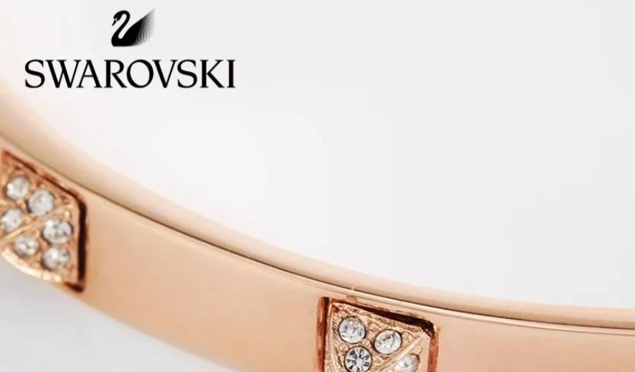 Swarvoski Tactic crystal rose gold bracelet, Women's Fashion