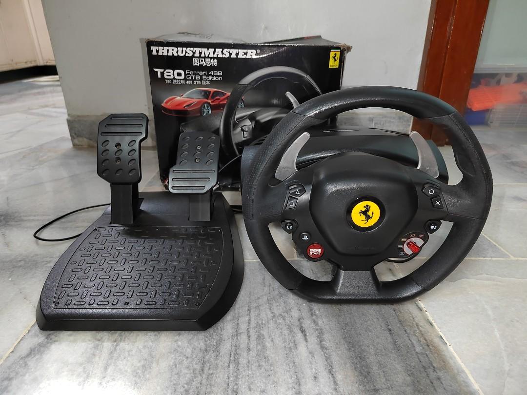 Thrustmaster T80 Ferrari 488 GTB Edition Steering Wheel & Pedal set, Video  Gaming, Gaming Accessories, Controllers on Carousell