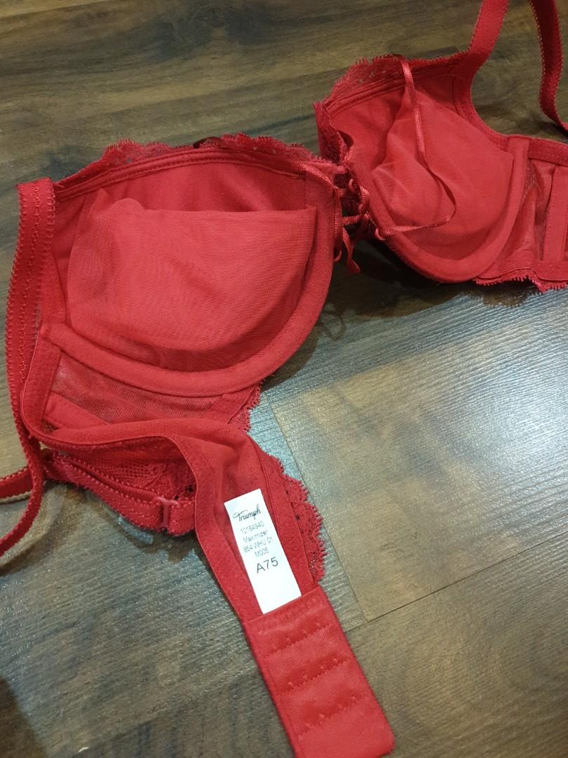Brand new】Triumph Maximizer Wired Push Up Bra 【A75】(Red - Light  Combination), Women's Fashion, New Undergarments & Loungewear on Carousell