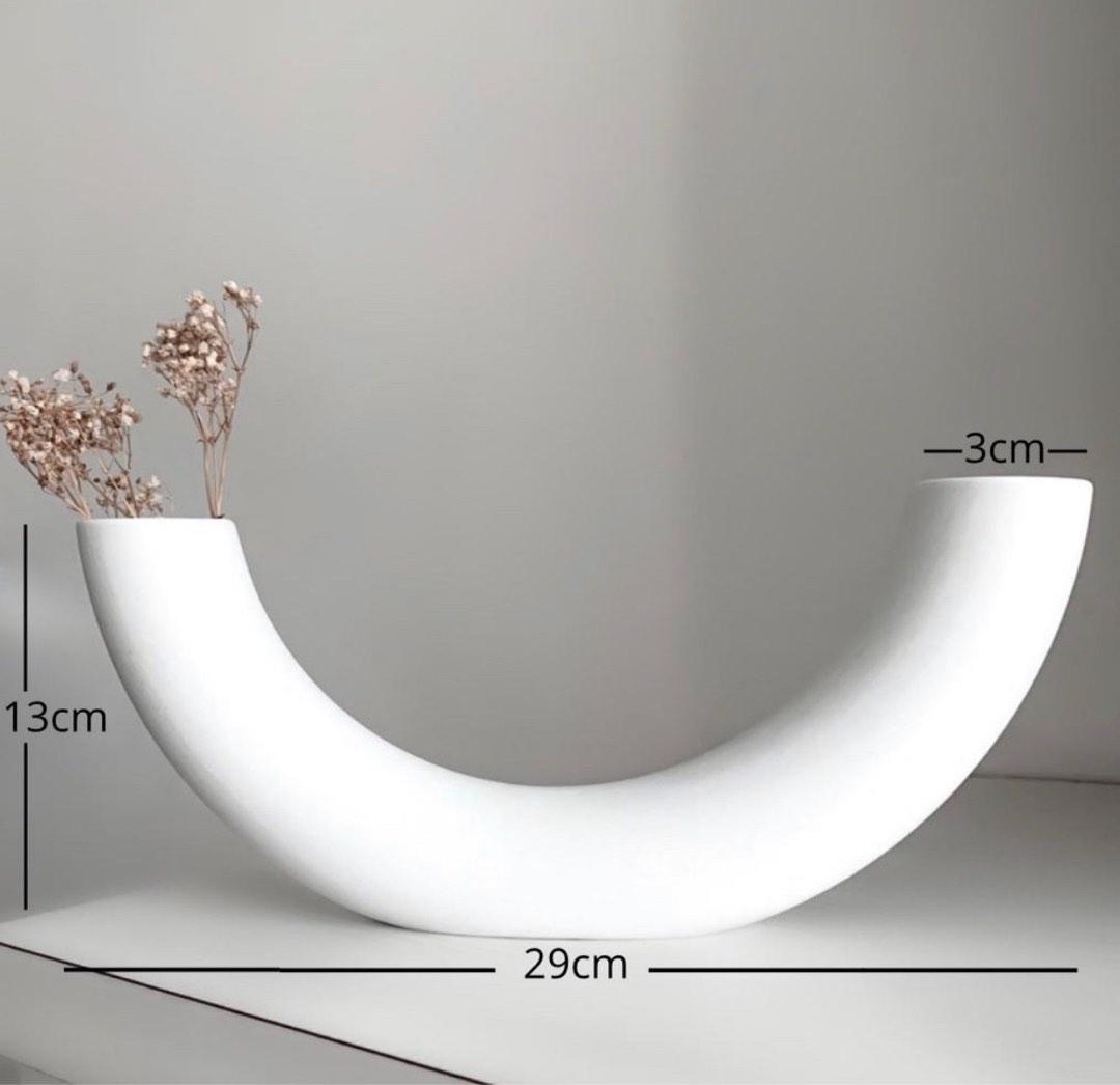 U shaped flower vase, Furniture & Home Living, Home Decor, Vases