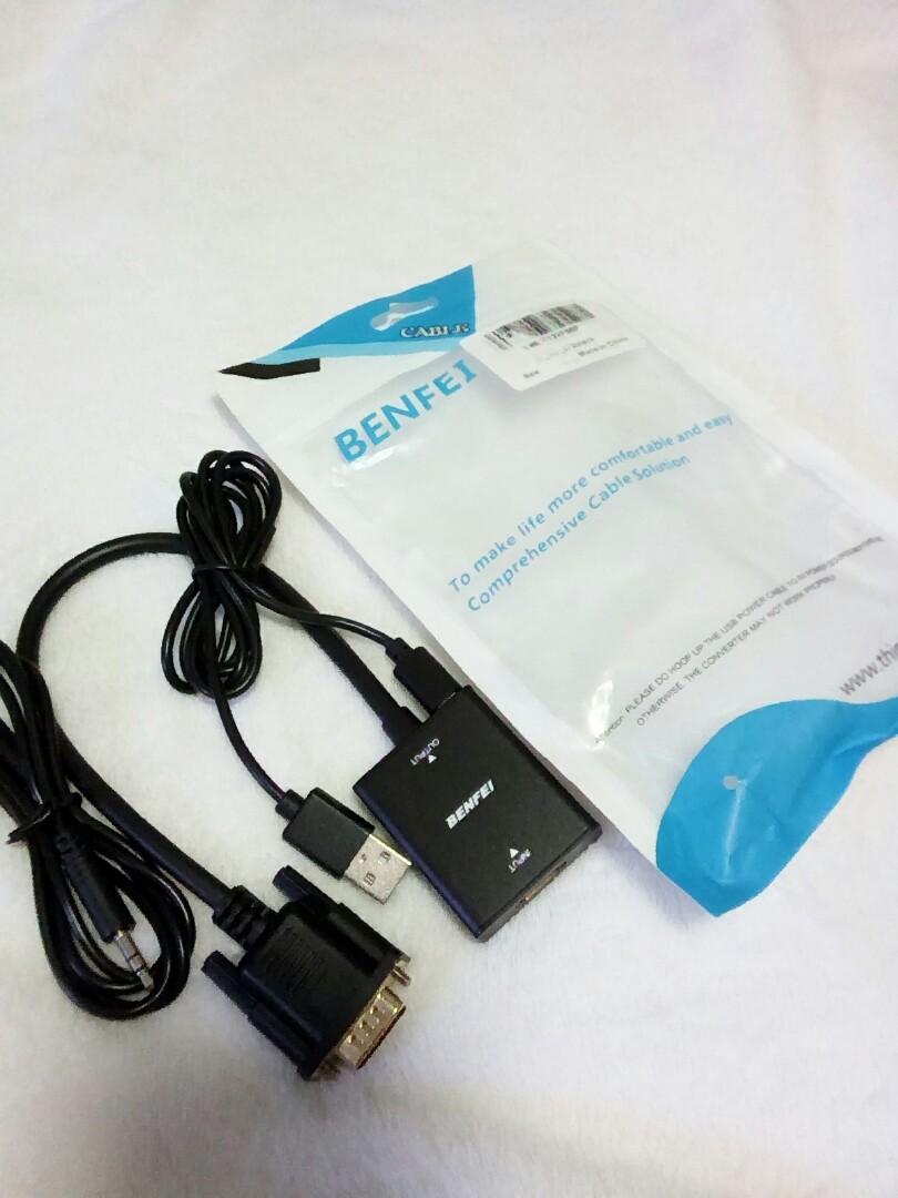 VGA to HDMI Cable, Computers & Tech, Parts & Accessories, Cables