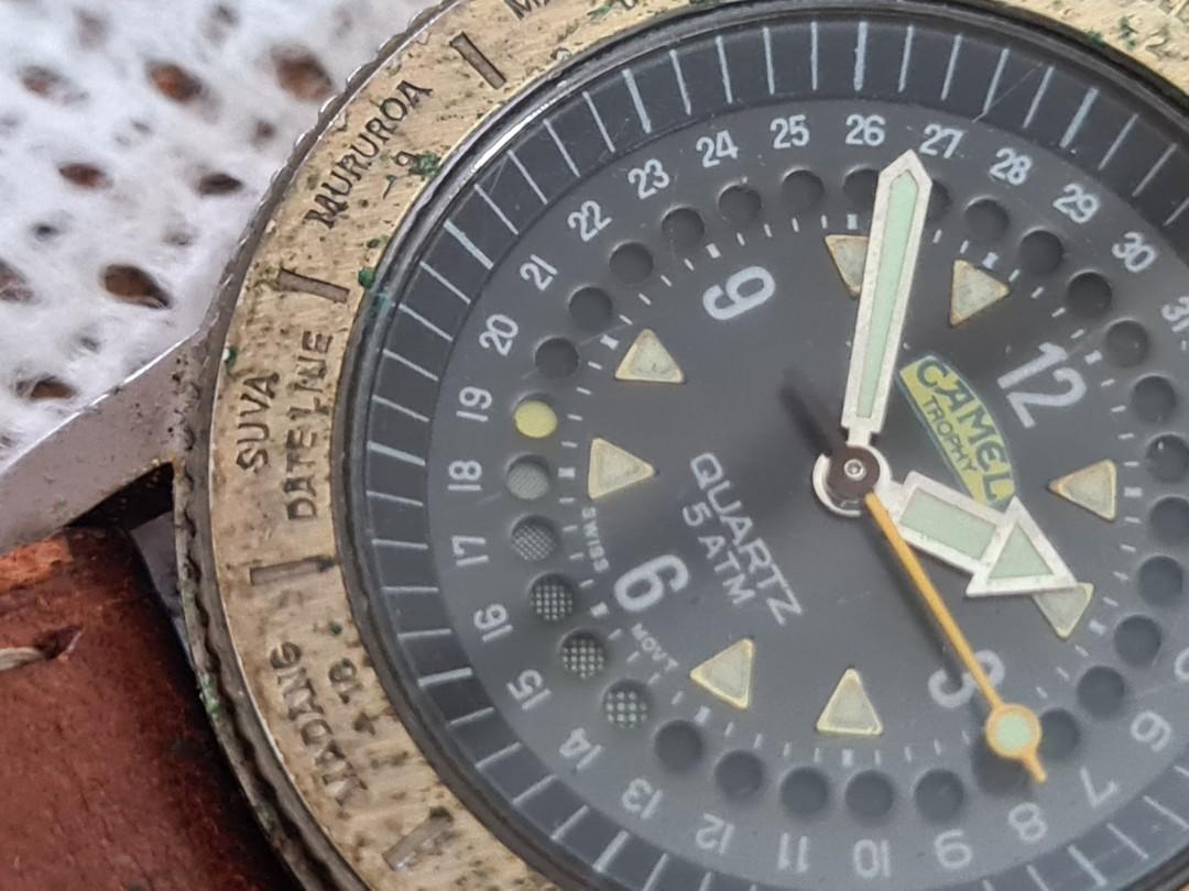 Vintage Camel Trophy Green Belt Watch Swiss Men s Fashion