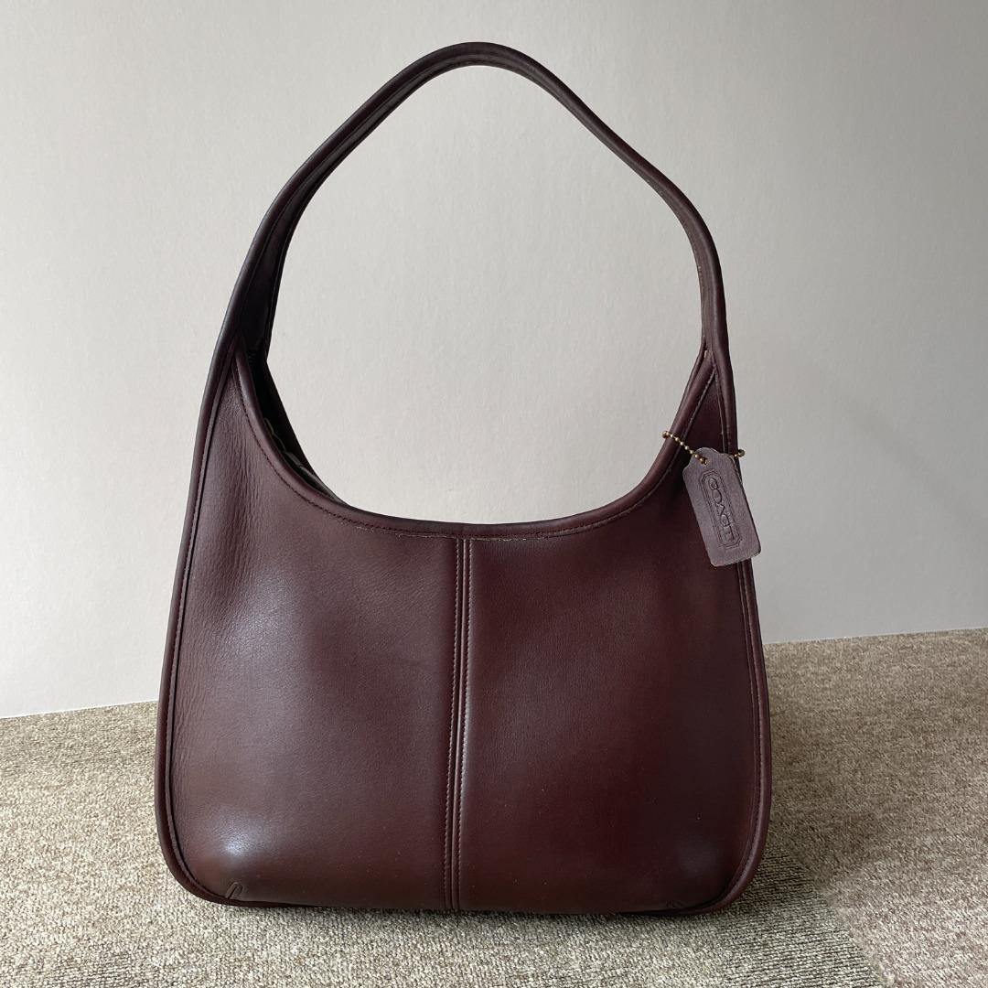 Vintage COACH genuine khaki and brown leather mini shoulder bag