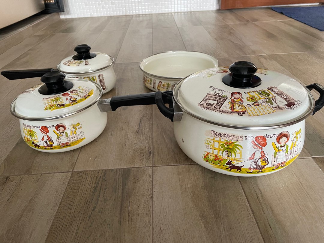 Vintage Enamel Cookware, Furniture & Home Living, Kitchenware & Tableware, Cookware