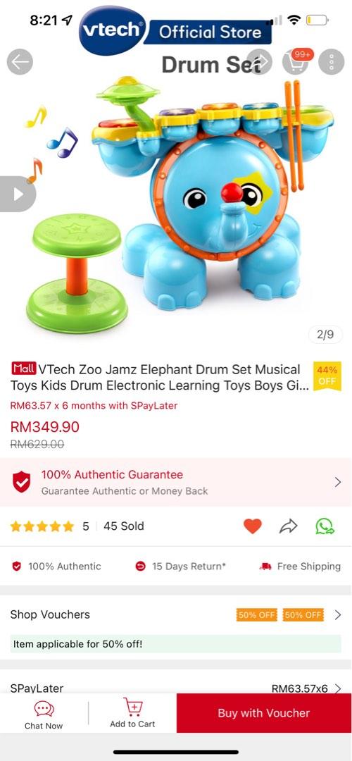 VTech Zoo Jamz Elephant Drum, Hobbies & Toys, Music & Media, Musical