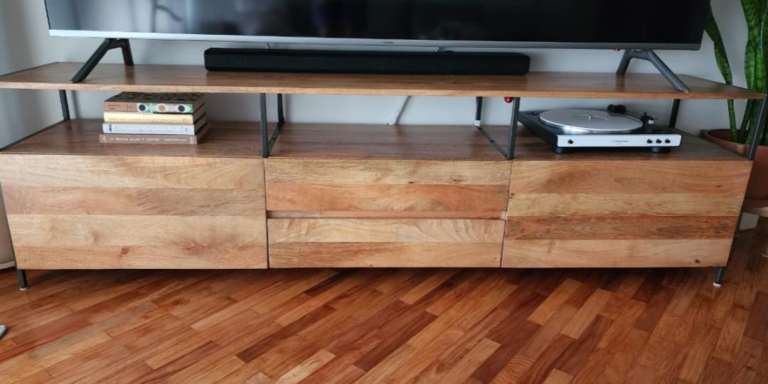 West Elm Mango Wood Media Console, Furniture & Home Living, Furniture, TV Consoles on Carousell
