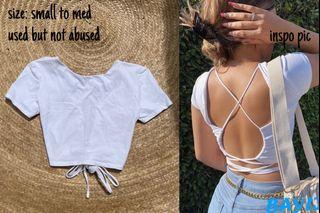 white backless croptop