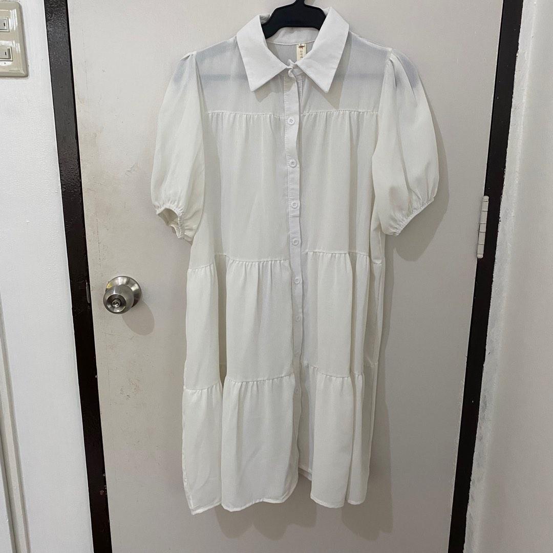 White Button Down Dress, Women's Fashion, Dresses & Sets, Dresses on