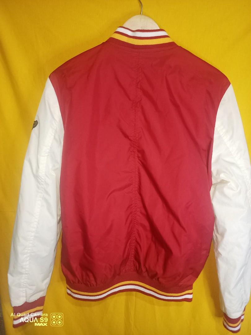 Zara Man Varsity Jacket red/white, Men's Fashion, Coats, Jackets and