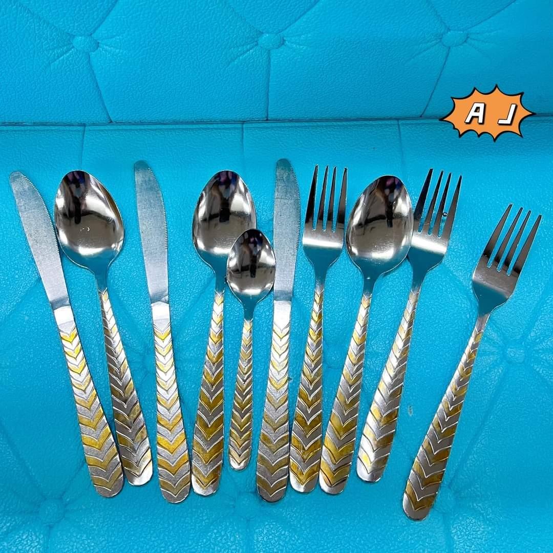 24 Pieces / Set Luxury Gold Cutlery Plated Stainless Steel kitchen